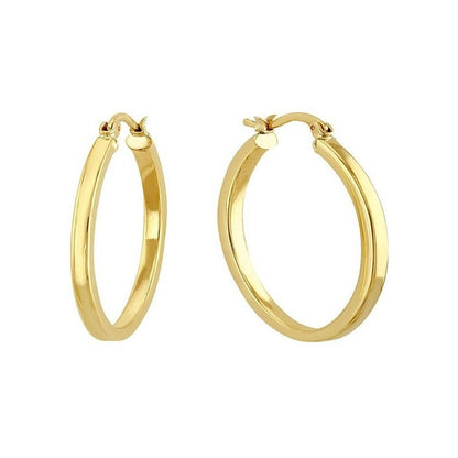 Arracada Oval Tubo Liso En Oro De 10 K + Obsequio + Envio