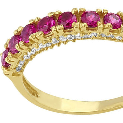 Anillo Churumbela Piedra Roja Oro De 10 K + Obsequio