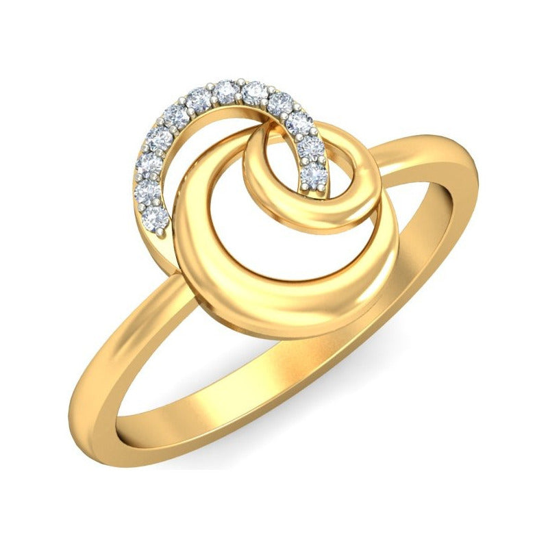 Anillo Eclipse Doble Joyería M De León Oro 10k + Regalos