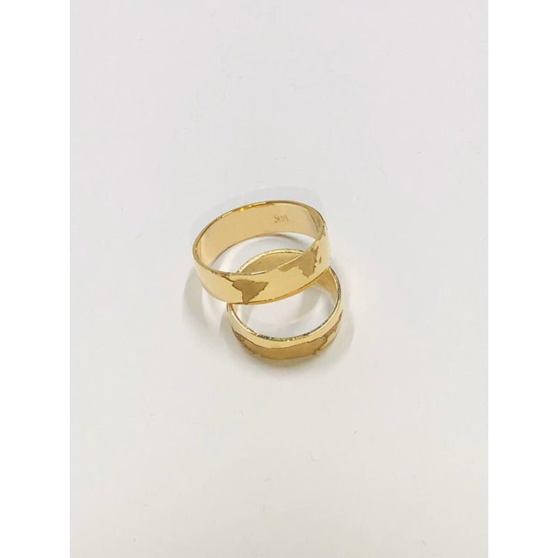 Argolla Matrimoniales Mapamundi Oro 14 K