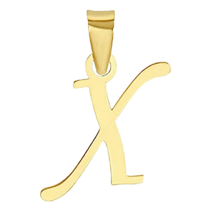 Juego Collar Letra X Lisa + Aretes Bola 10 K. + Regalo