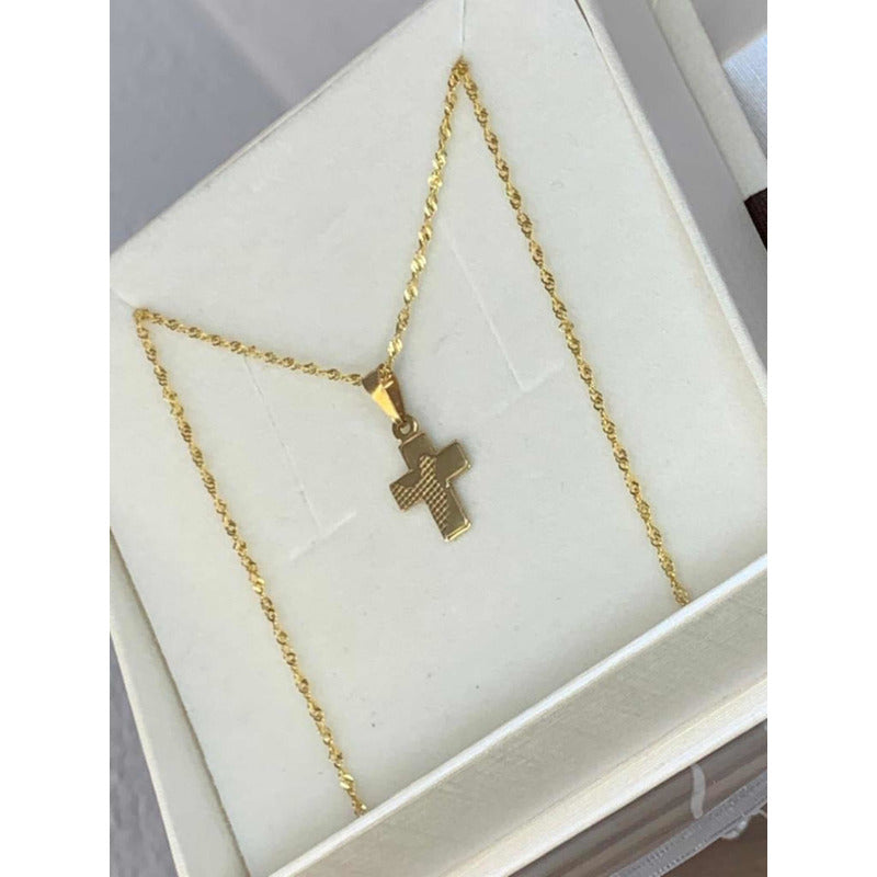 Kit Cadena Con Cruz Espíritu Santo Oro 10 K + Obsequio