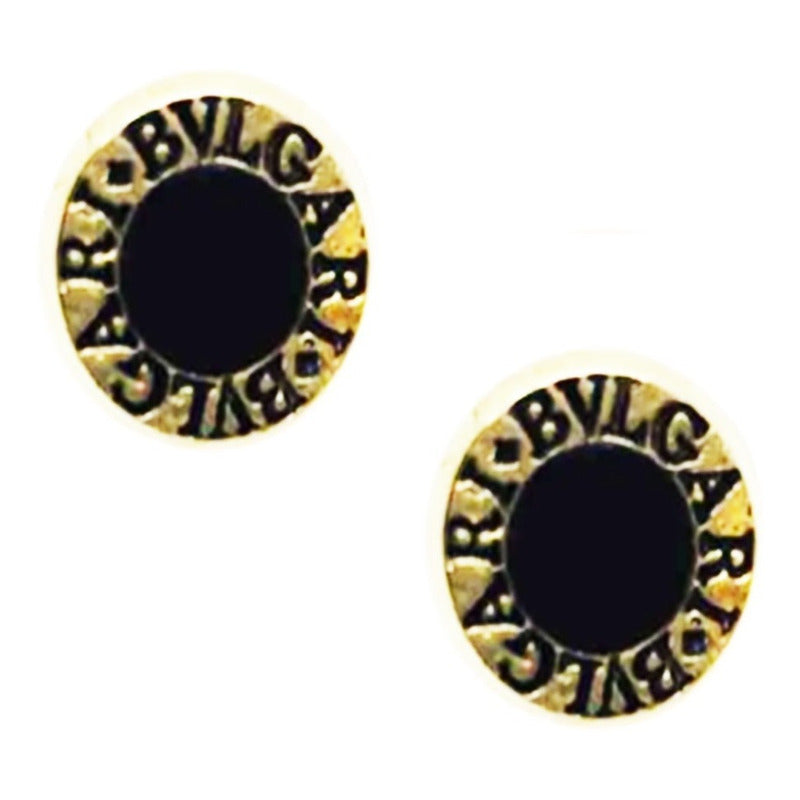Aretes Fondo Negro 1.1 Cm Oro 14 Kilates + Obsequio