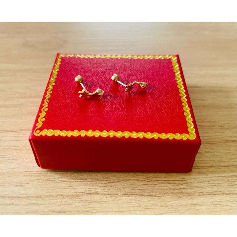 Broquel Estrella Fugaz En Oro De 10 K + Obsequio + Envío