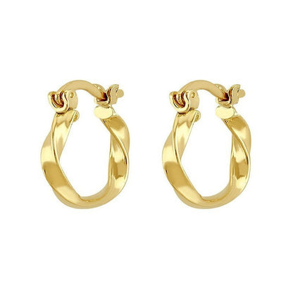 Arracada Torcida Delgada En Oro De 10 K + Obsequio + Envio