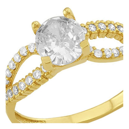 Anillo Solitario Infinito Con Zirconia En Oro De 10 K + Obse