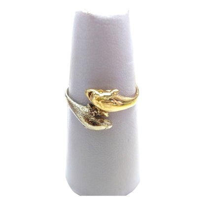 Anillo Delfines Joyería M De León 2 Oros 10k + Regalo