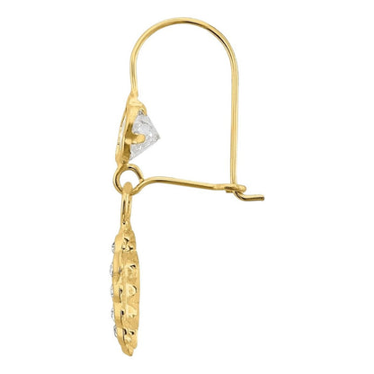 Aretes Virgen Guadalupe Circonias En Oro 10 K + Obsequio