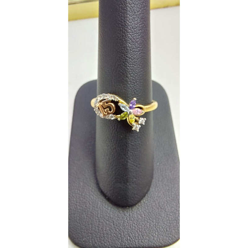 Anillo 15 Primaveras Joyería M De León Oro 14k + Regalo