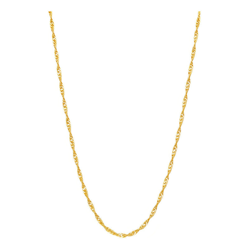 Cadena Oro 10k Con Dije Corazón Plano Dorado Joyería M. De León 45cm