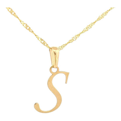 Gargantilla De Inicial Letra S Oro 14 K + Obsequio