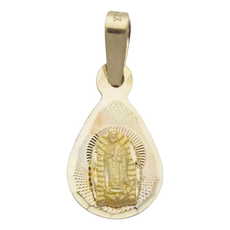 Medalla Virgen De Guadalupe Oro Florentino 14 K + Obsequio