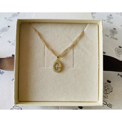 Kit Cadena Cn Medalla  Comunion Zirconias Oro 10k + Obsequio