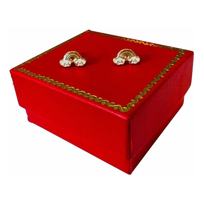 Broqueles Arcoíris Oro 10 Kilates + Obsequio