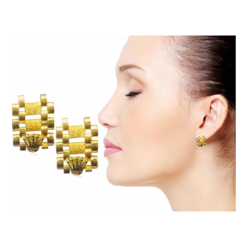 Aretes Tejido Rolex Oro 14 K + Obsequio