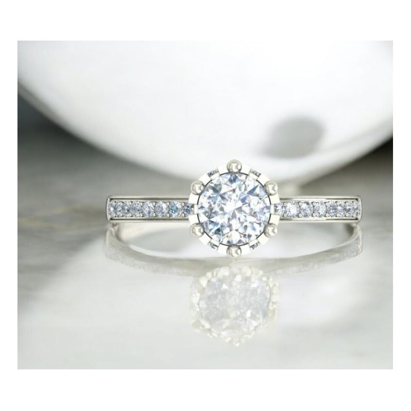 Anillo Solitario Corona Reyna Oro 14 Kilates