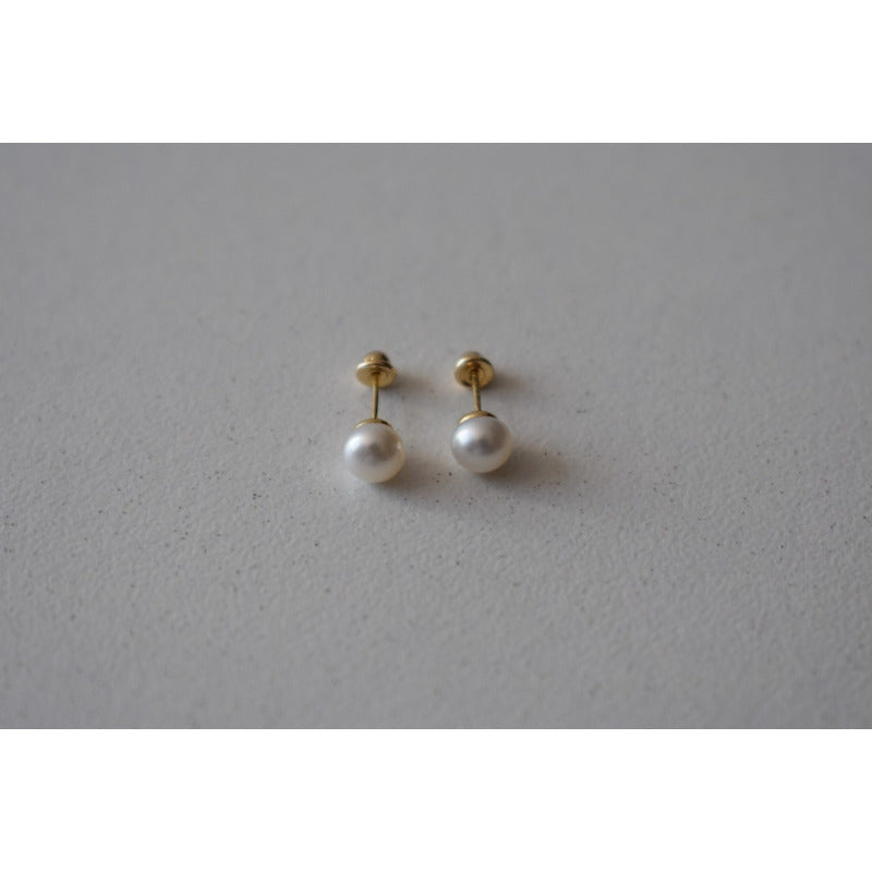 Broqueles Perla 8 Mm Oro 10 K + Obsequio