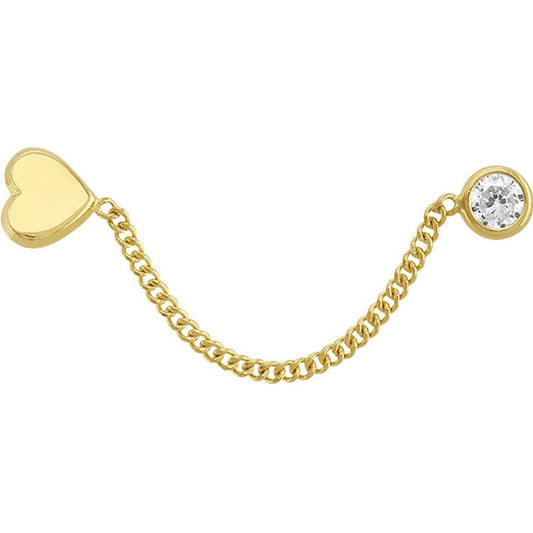 Broquel Single Corazón En Oro De 10 K + Obsequio + Envío