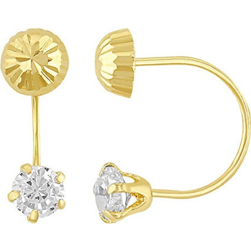 Broquel Curvo/hongo En Oro De 10 K + Obsequio + Envío