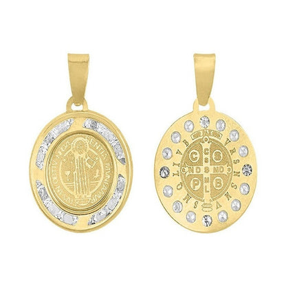 Medalla San Benito En Oro De 10 K + Obsequio + Envio