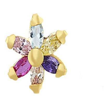 Broquel Margarita Con Zirconía En Oro De 10 K + Obsequio