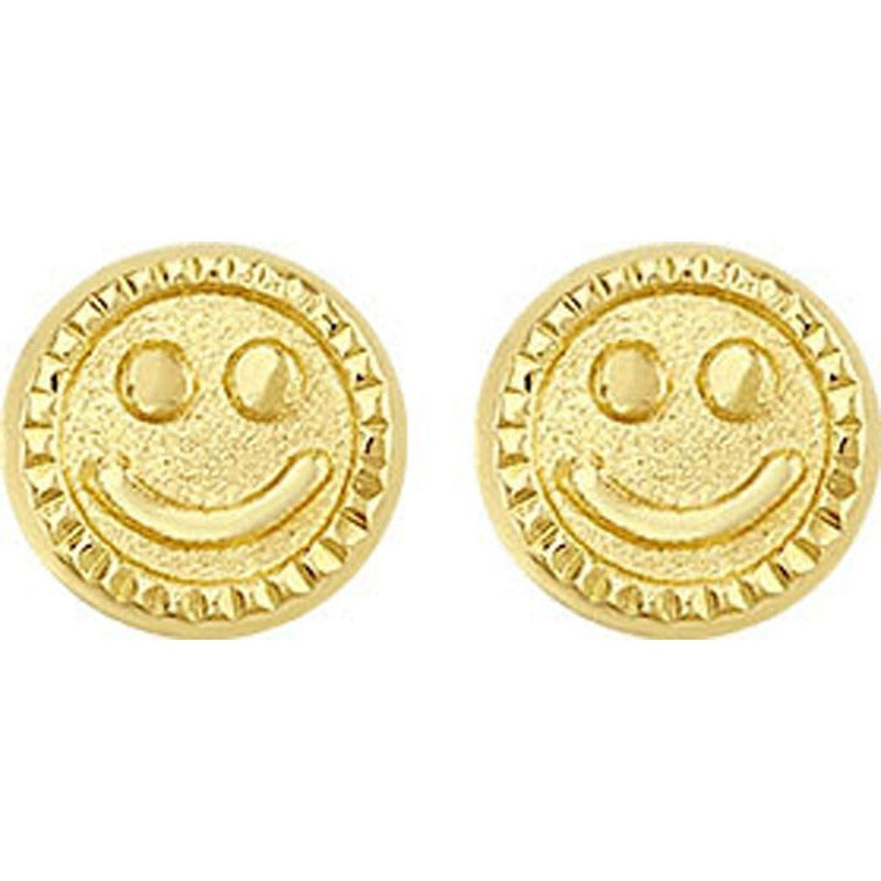 Broquel Carita Feliz En Oro De 10 K + Obsequio + Envío