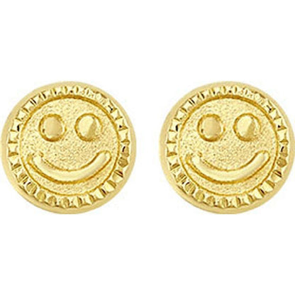 Broquel Carita Feliz En Oro De 10 K + Obsequio + Envío