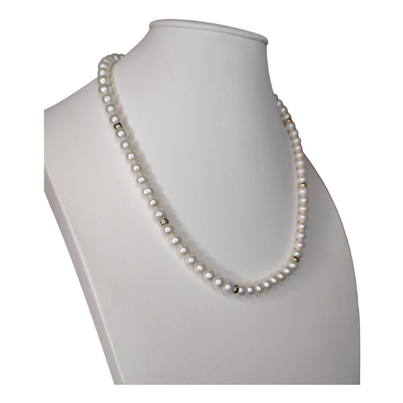 Juego De Collar Y Pulsera Con Donas Elaborado En Oro De 14k