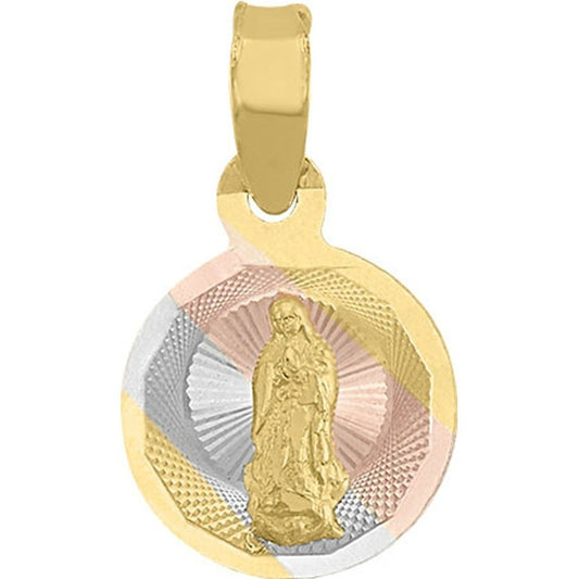 Medalla Guadalupe 3 Colores En Oro De 10 K + Obsequio +envio