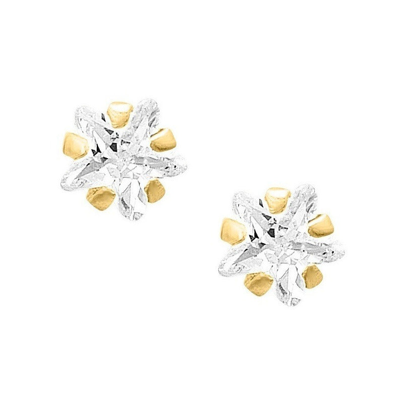 Broqueles Circonias Estrella Oro De 10 K + Obsequio