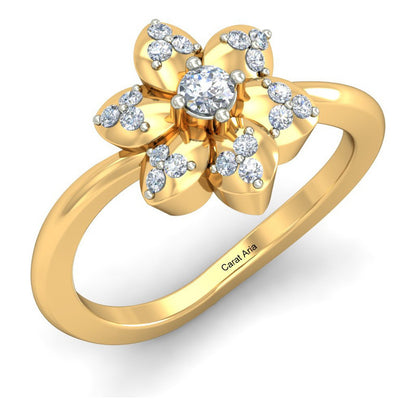 Anillo Flor De Luz Joyería M De León Oro 10k + Regalo