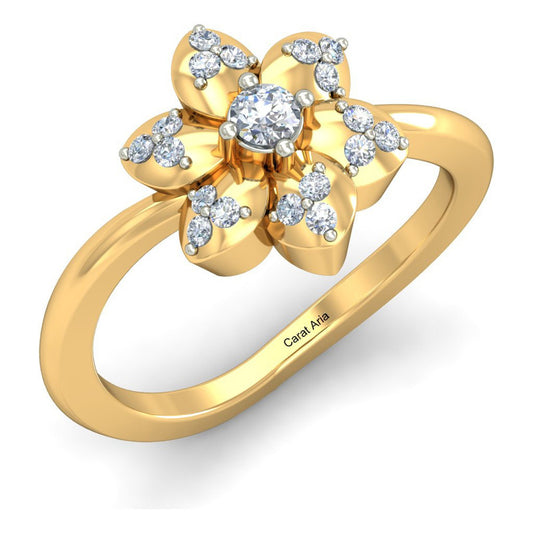 Anillo Flor De Luz Joyería M De León Oro 10k + Regalo