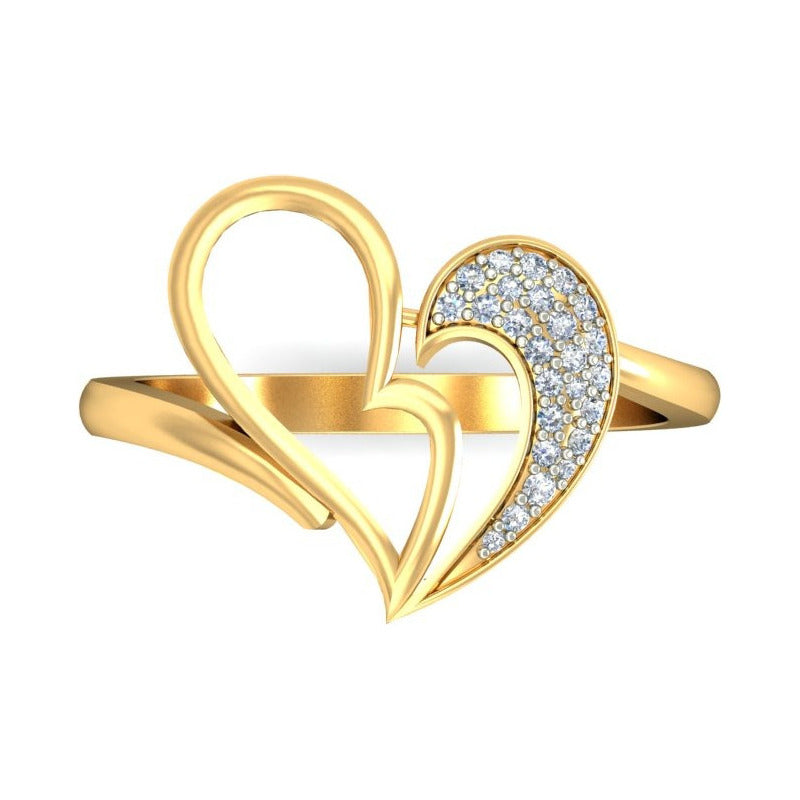 Anillo Corazón Brillante Joyería M De León Oro 10k + Regalo