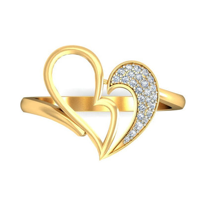 Anillo Corazón Brillante Joyería M De León Oro 10k + Regalo