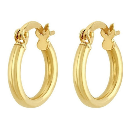 Arracada Tubo Lisa 1.3 Cm En Oro De 10 K + Obsequio + Envio