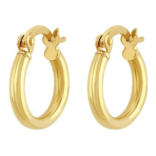 Arracada Tubo Lisa 1.3 Cm En Oro De 10 K + Obsequio + Envio