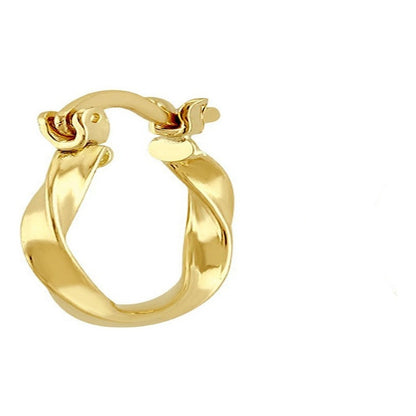 Arracada Torcida Delgada En Oro De 10 K + Obsequio + Envio