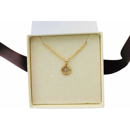 Collar Bautizo Circular Zirconias Oro 10 K + Obsequio