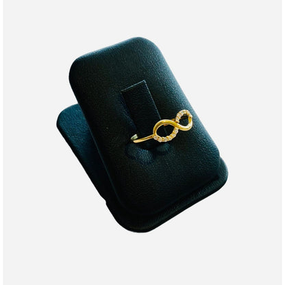 Juego Anillo Aretes Infinito Circonias Oro 10 K + Obsequio