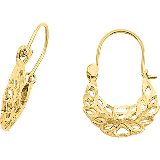 Arracadas Canasta Corazones 1.7 X 1.2 Cm Oro 10 K + Obsequio