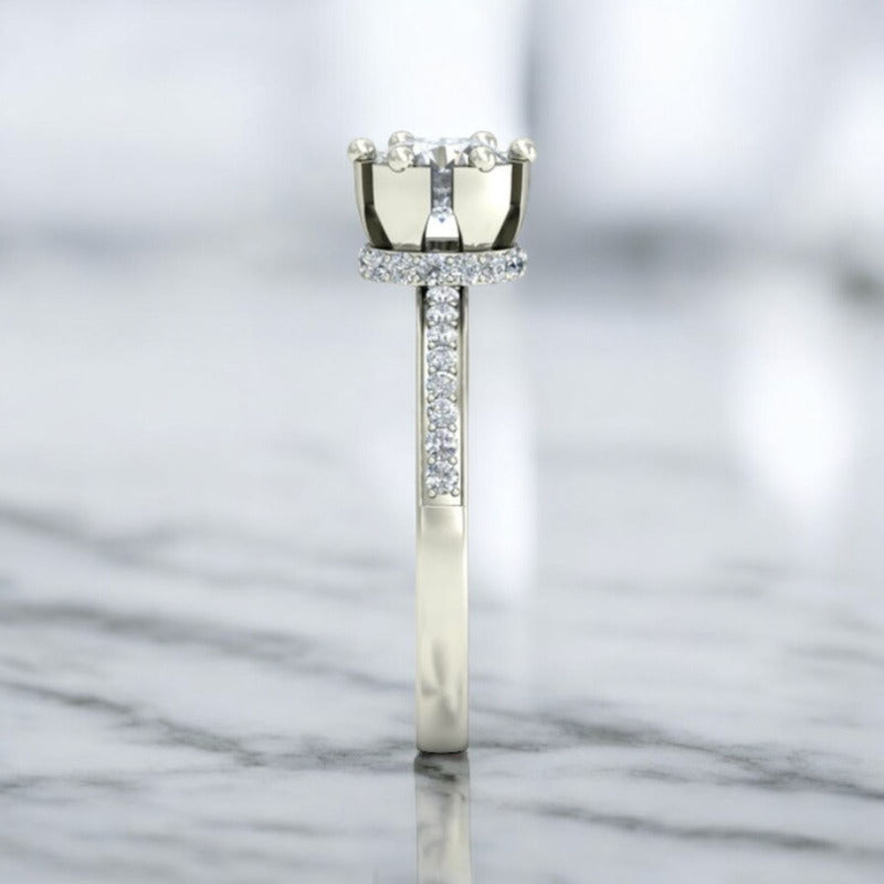 Anillo Solitario Corona Reyna Oro 10 Kilates