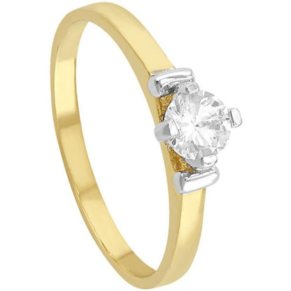 Anillo Con Zirconia En La Base En Oro De 10 K + Obsequio