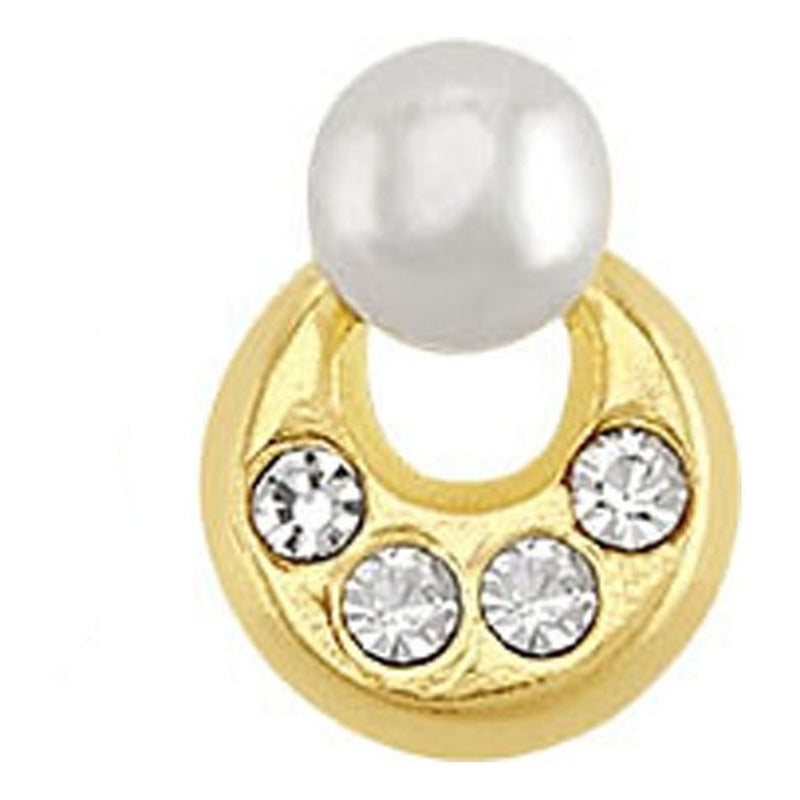 Broquel Luna Perla En Oro De 10 K + Obsequio + Envío