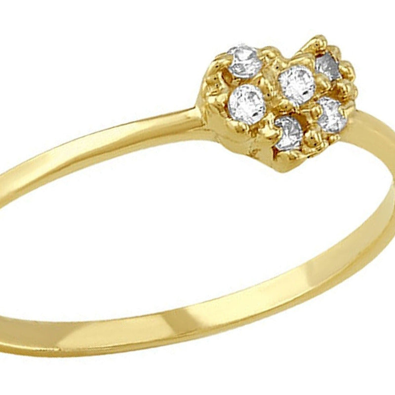 Anillo Mini Corazón Delgado En Oro De 10 K + Obsequio