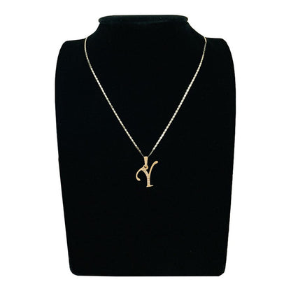 Dije Inicial Letra Y Con Circonias Oro 14 K + Obsequio