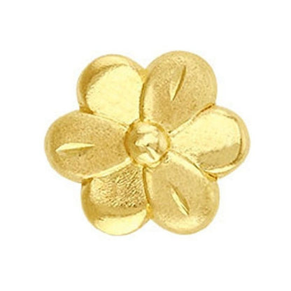 Broquel Flor Botón En Oro De 10 K + Obsequio + Envío