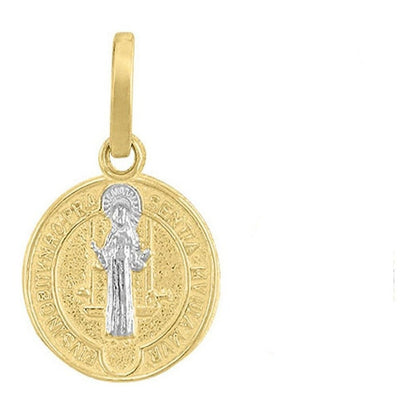 Kit Cadena Medalla Mini San Benito En Oro De 10 K + Obsequio