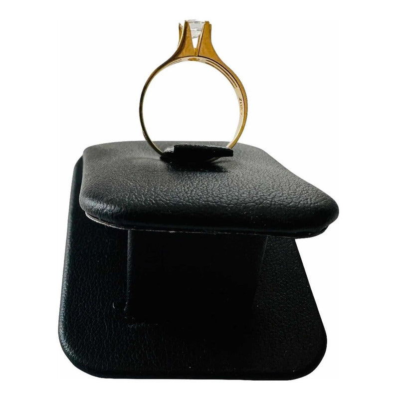 Anillo Compromiso Líneas Circonias Oro 14 K + Obsequio