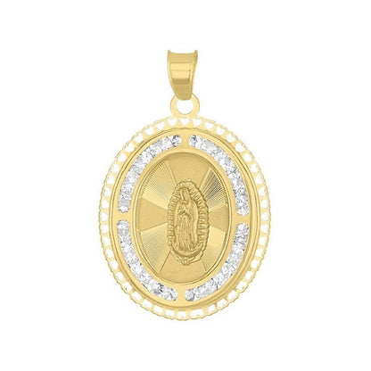 Medalla Oval Guadalupe Ajedrez En Oro De 14 K + Obsequio