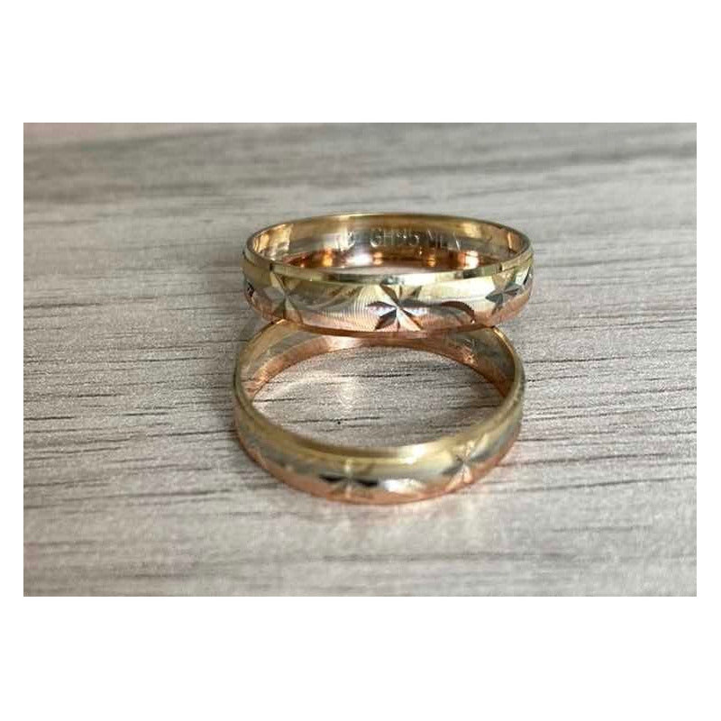 Argolla Matrimonio Cometa Color En Oro De 10 K + Obsequio